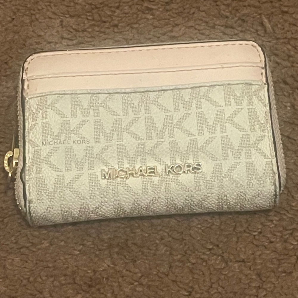 Michael Kors Soft Pink Signature Logo Compact Wallet